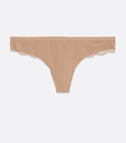 New Look Nude Caramel Lace Back Seamless Thong